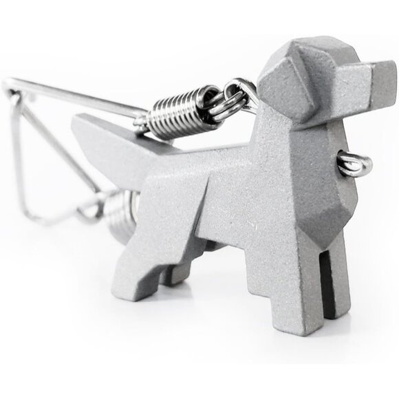 Handcrafted Stainless Steel Dog Keychain Gift Car Keyring Car Rear View Mirror - Picture 3 of 9